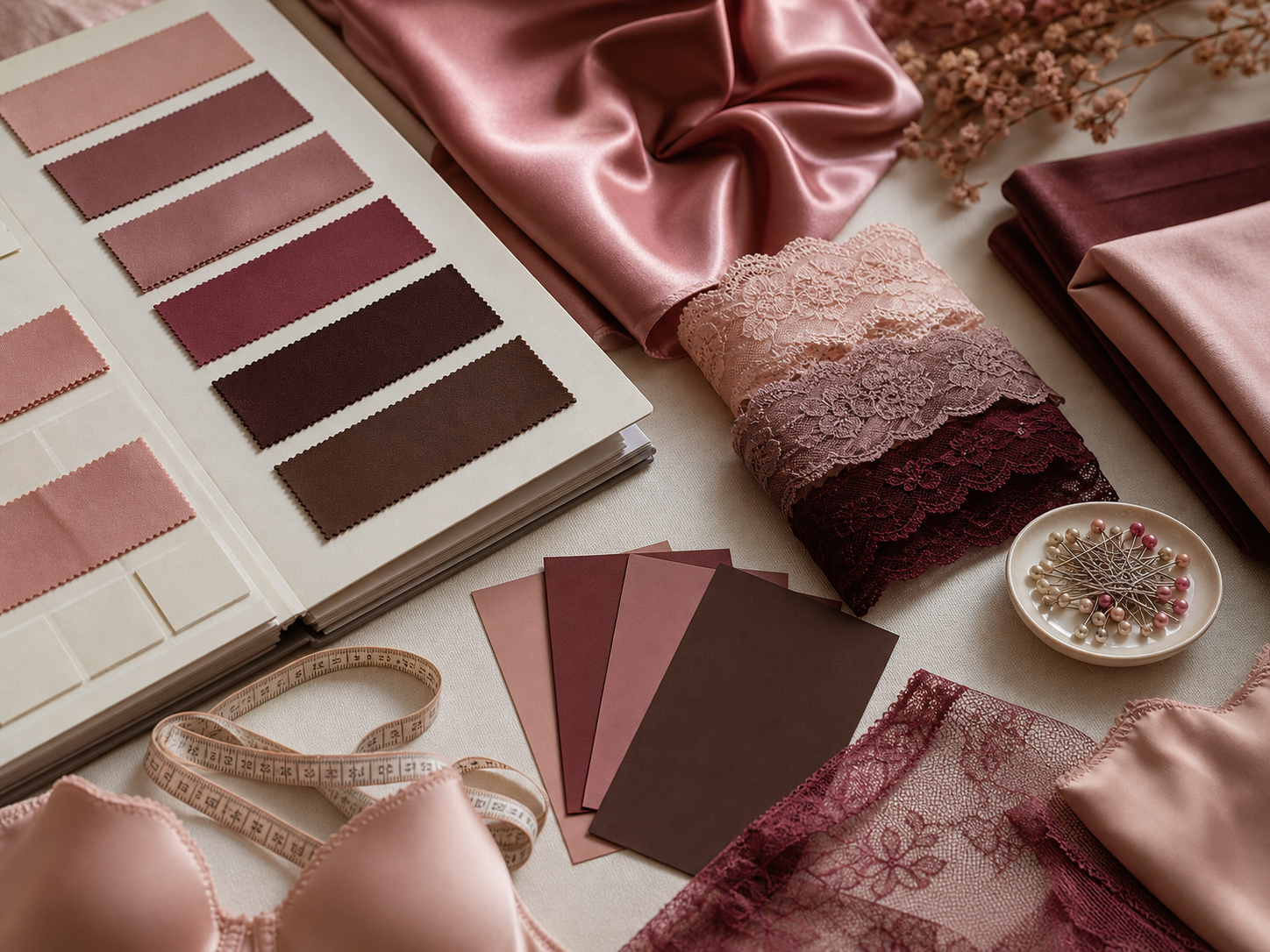 Fabric color trim planning for intimate apparel product categories