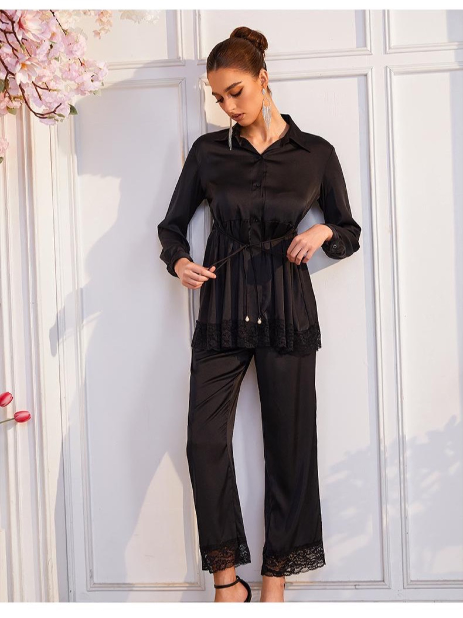 Button-Front Pajama Set — Primary view